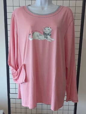 Cuddl Duds Pink Cozy Jersey Tee